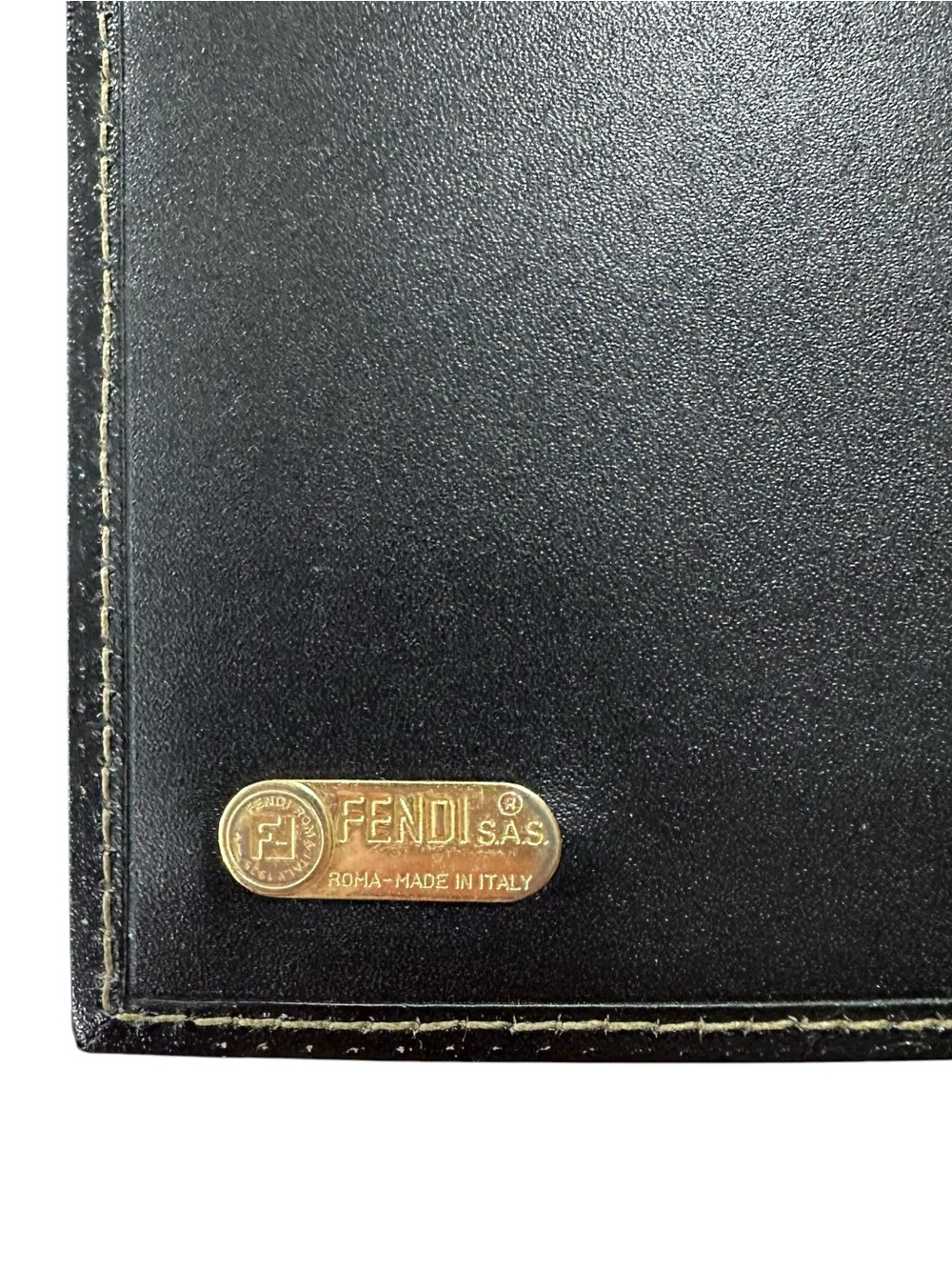 FENDI Pequin Black & Tan Leather Slim Long Bifold Wallet - Picture 4 of 13